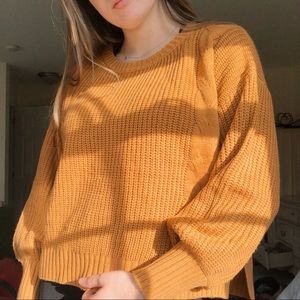 nwot oversized yellow sweater